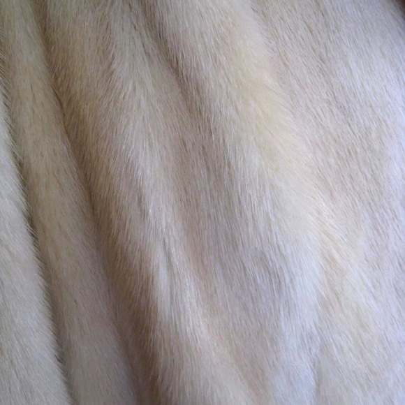 Mink Coat Real Fur Jacket Size S/M Cream Pockets - Picture 5 of 6